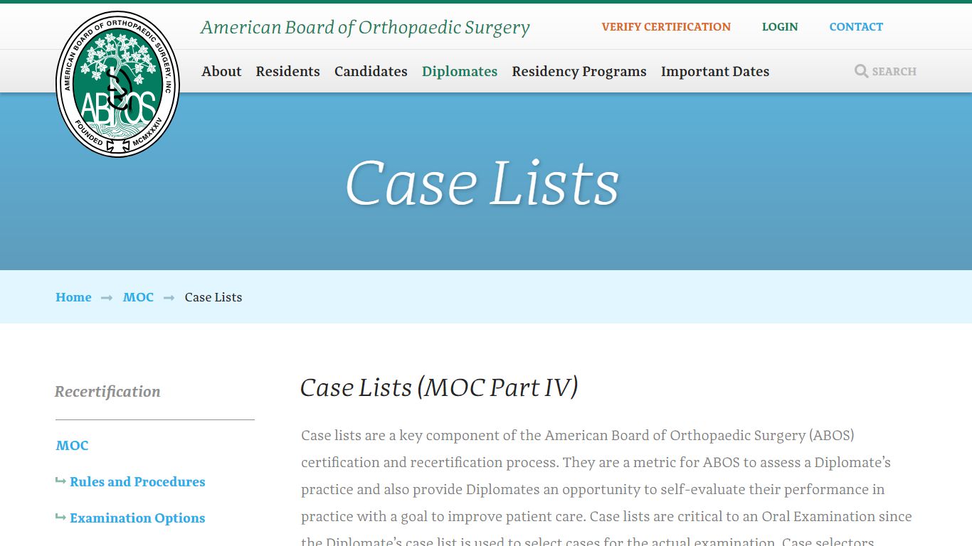 Case Lists | ABOS