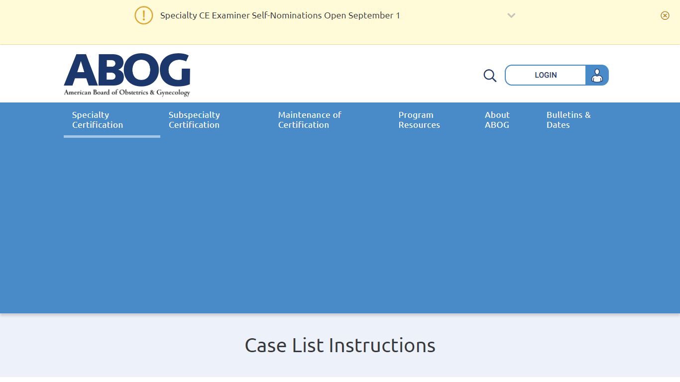Specialty Case List Instructions - ABOG